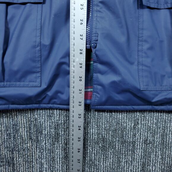 Sailmaker Vintage Plaid Parka Lining Blue Rain Coat, Size Large - Picture 12 of 15